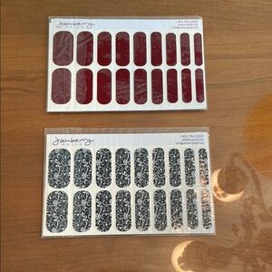 Jamberry Wine and Black Patterned Nail Wraps